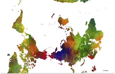 Upside Down Map Of The World Color I