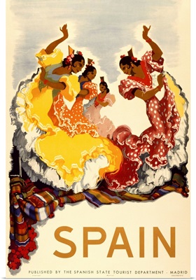 Vintage Advertising Poster - Spain - Women Dancing