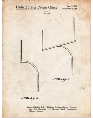 Vintage Parchment Football Goal Post Patent Print
