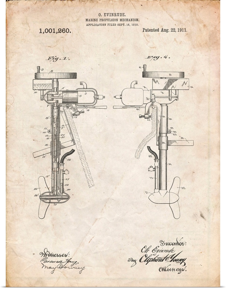 Vintage Parchment Otoscope Patent Print