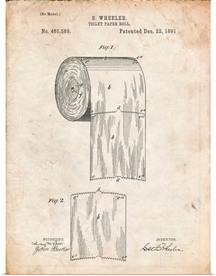 Vintage Parchment Toilet Paper Patent
