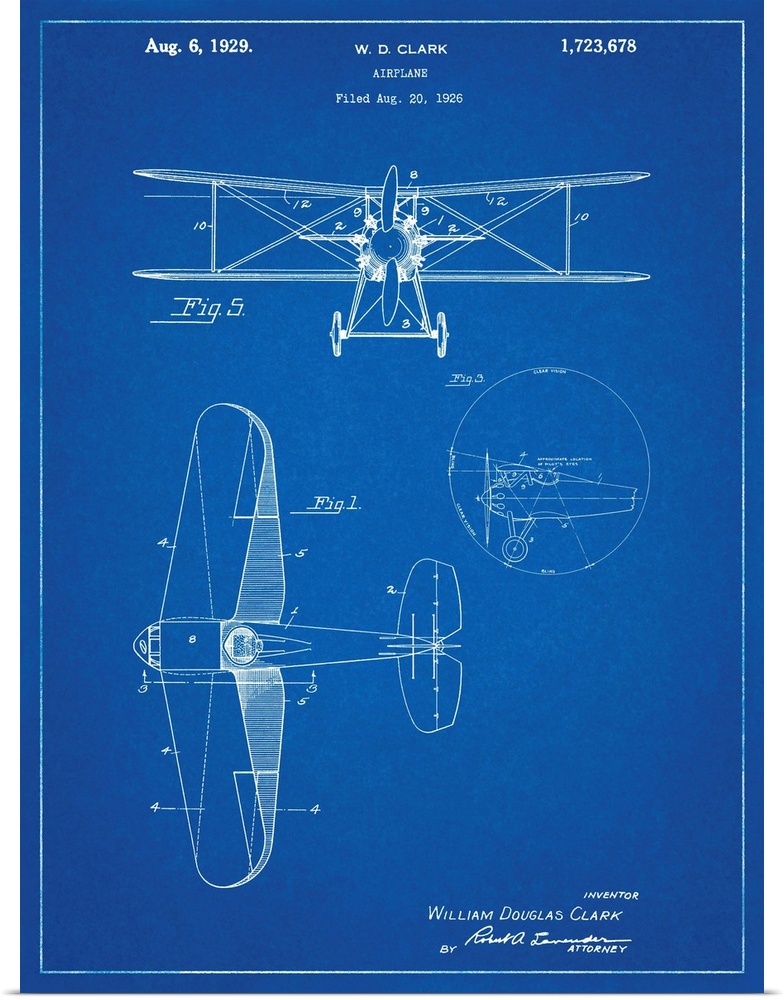 Diagram of a plane by W.D. Clark.