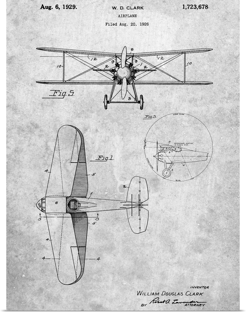 Diagram of a plane by W.D. Clark.