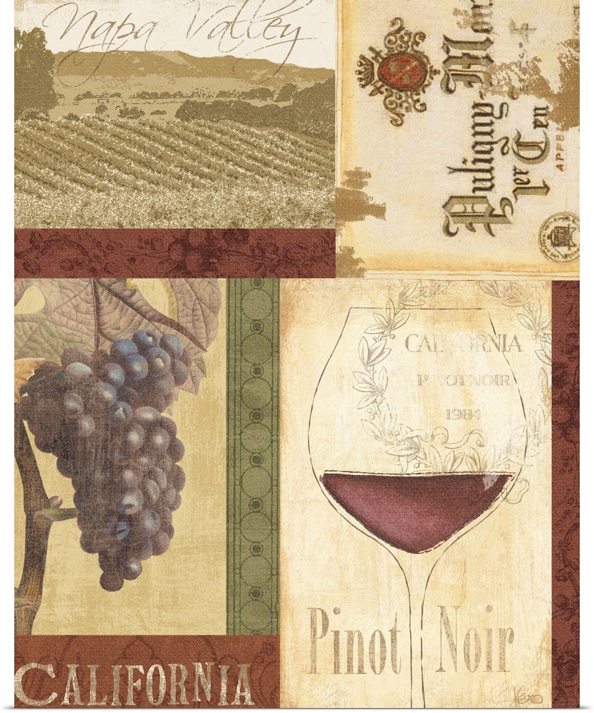 Napa Valley, California, pinot noir, chardonnay, France, grapes, red , white wine,  glass,  label