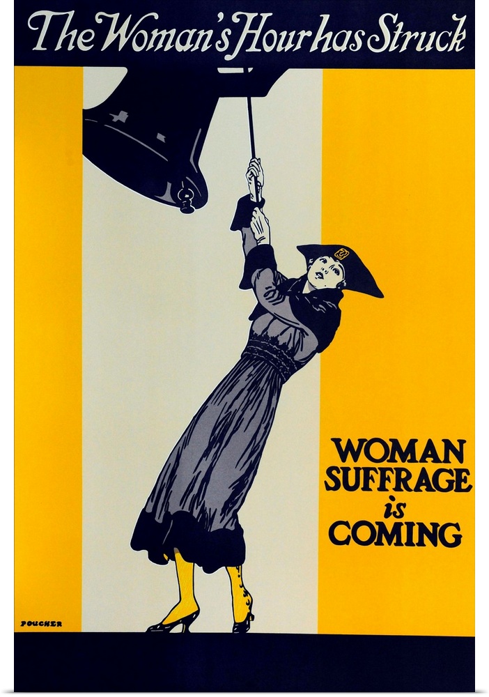 Vintage poster advertisement for Womans Suffrage.