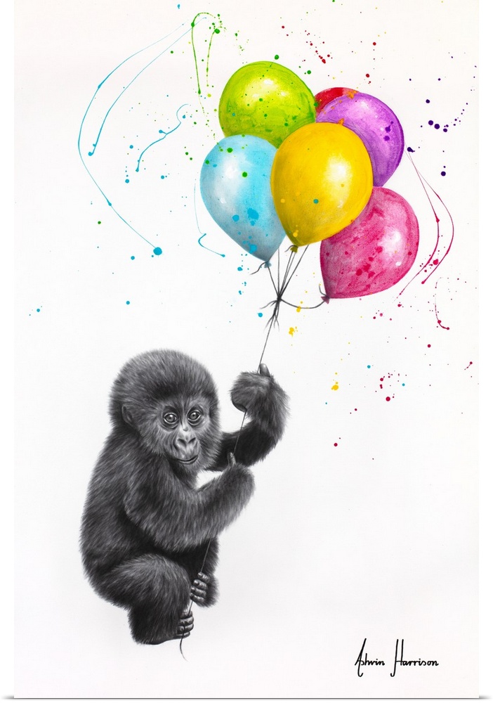 Baby Gorilla And The Balloons