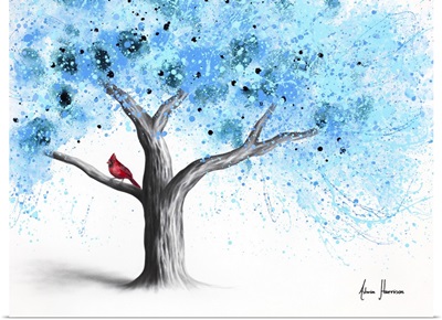 Cardinal In A Snow Tree