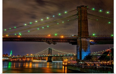Brooklyn Bridge And Manhattan Bridge At Night