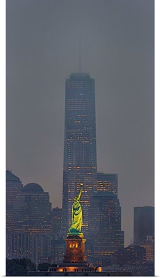 Freedom Tower And Statue Of Liberty