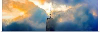 Freedom Tower Panoramic View From Among Clouds
