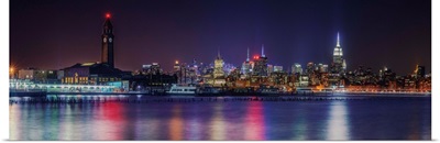 Manhattan Panoramic View With Hoboken Train Station