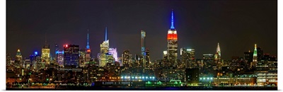 Manhattan Skyline View From Jerey City At Night