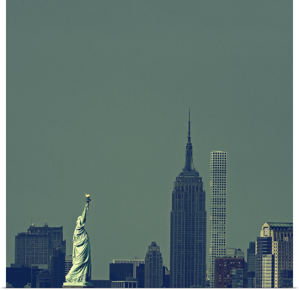 Statue Of Liberty And Empire State Buillding