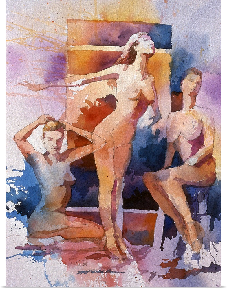 Watercolor study of the female figure.
