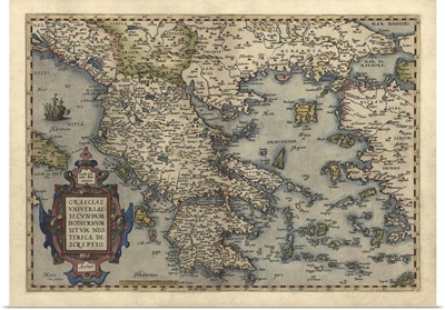 Antique Map of Greece, 1570