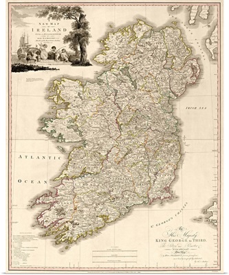 Antique Map of Ireland, 1797