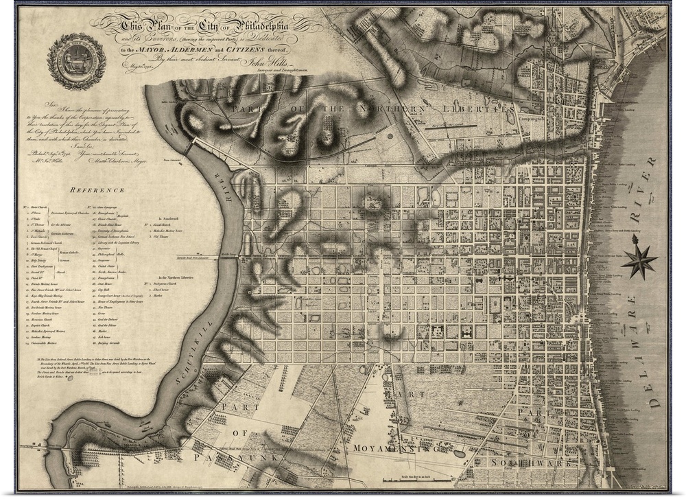 This Plan of the City of Philadelphia and its Environs (Showing the Improved Parts) is Dedicated to the Mayor, Aldermen an...