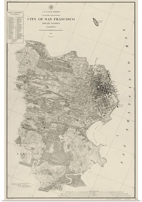 Antique Map of San Francisco, 1857