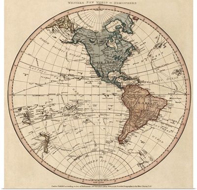 Antique Map of the Western Hemisphere, 1786