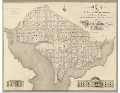 Antique Map of Washington DC, 1818