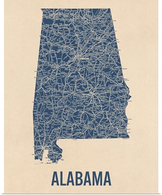 Vintage Alabama Road Map 1