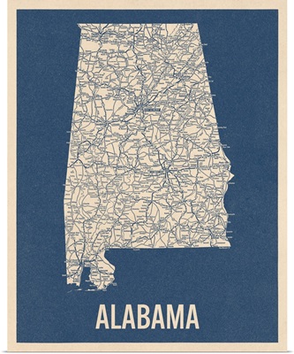Vintage Alabama Road Map 2