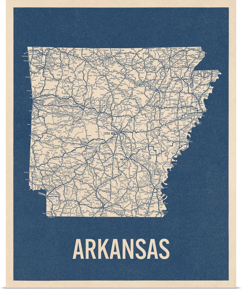 Vintage Arkansas Road Map 2