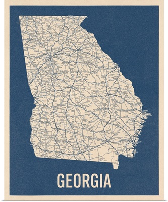 Vintage Georgia Road Map 2