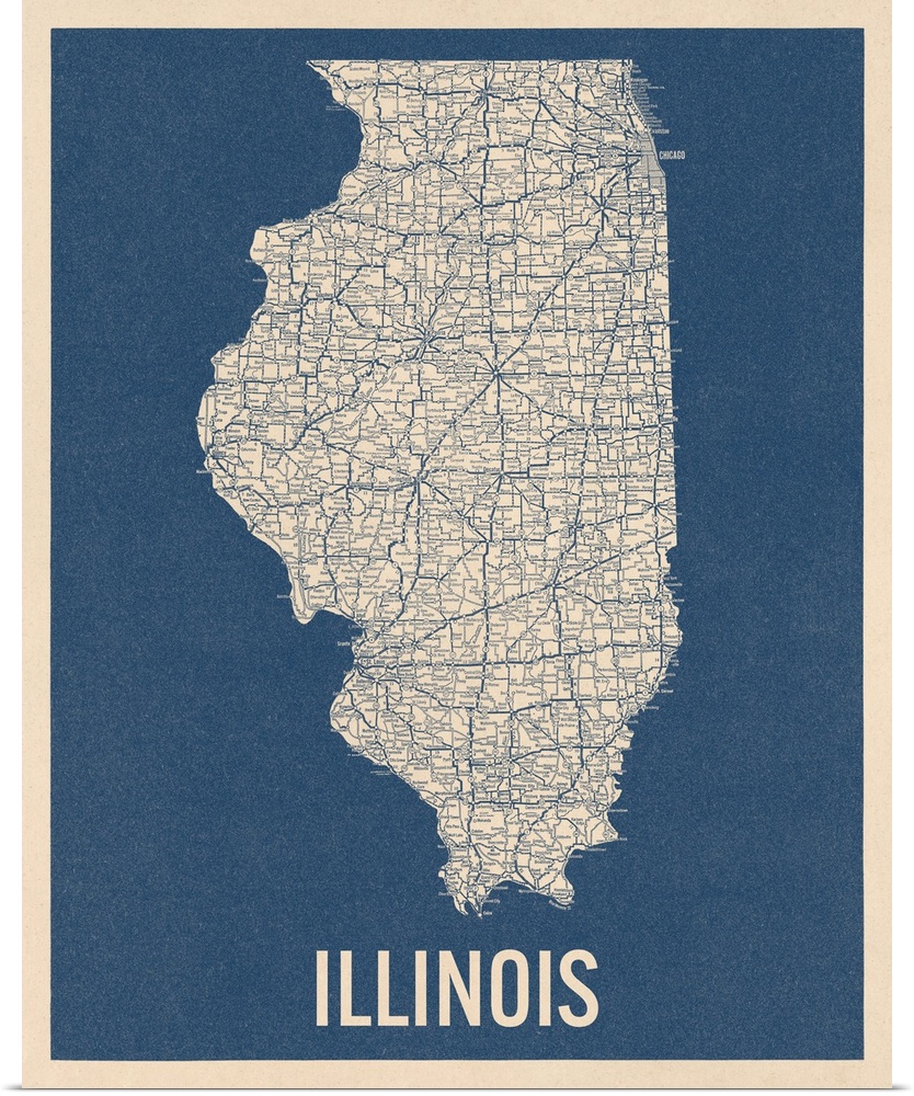 Vintage Illinois Road Map 2