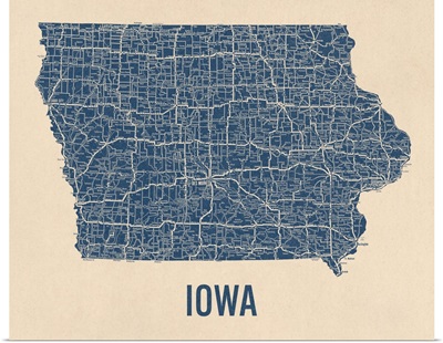 Vintage Iowa Road Map 1