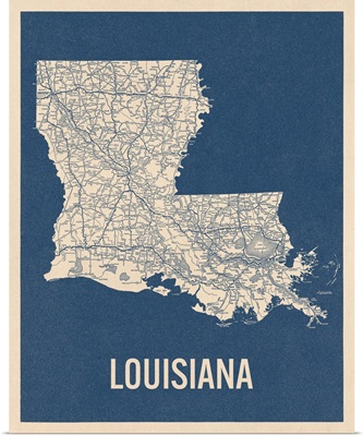 Vintage Louisiana Road Map 2