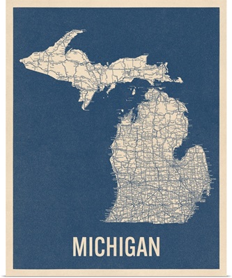 Vintage Michigan Road Map 2