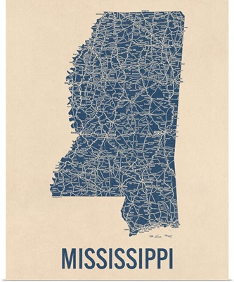 Vintage Mississippi Road Map 1