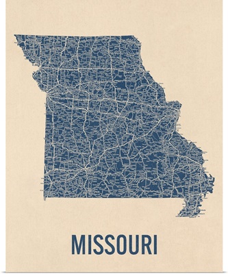 Vintage Missouri Road Map 1