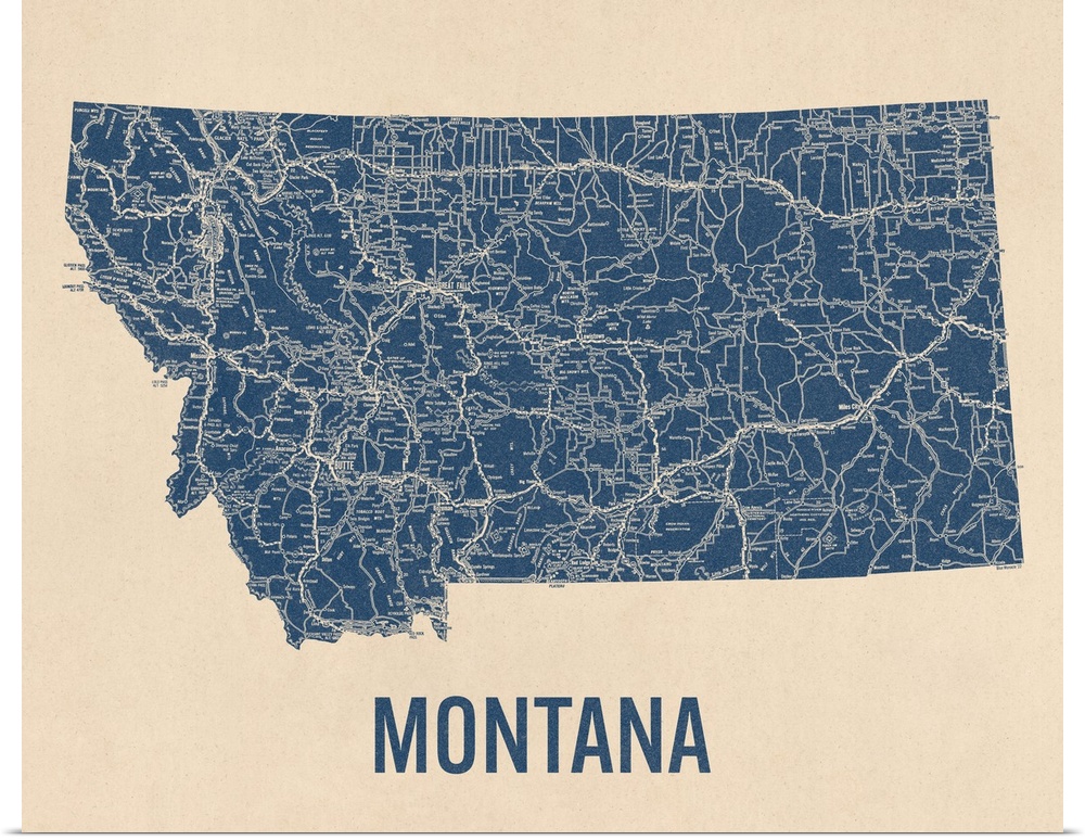 Vintage Montana Road Map 1