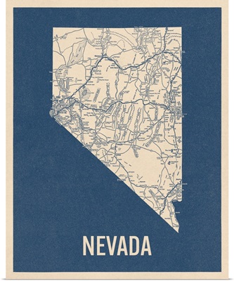 Vintage Nevada Road Map 2