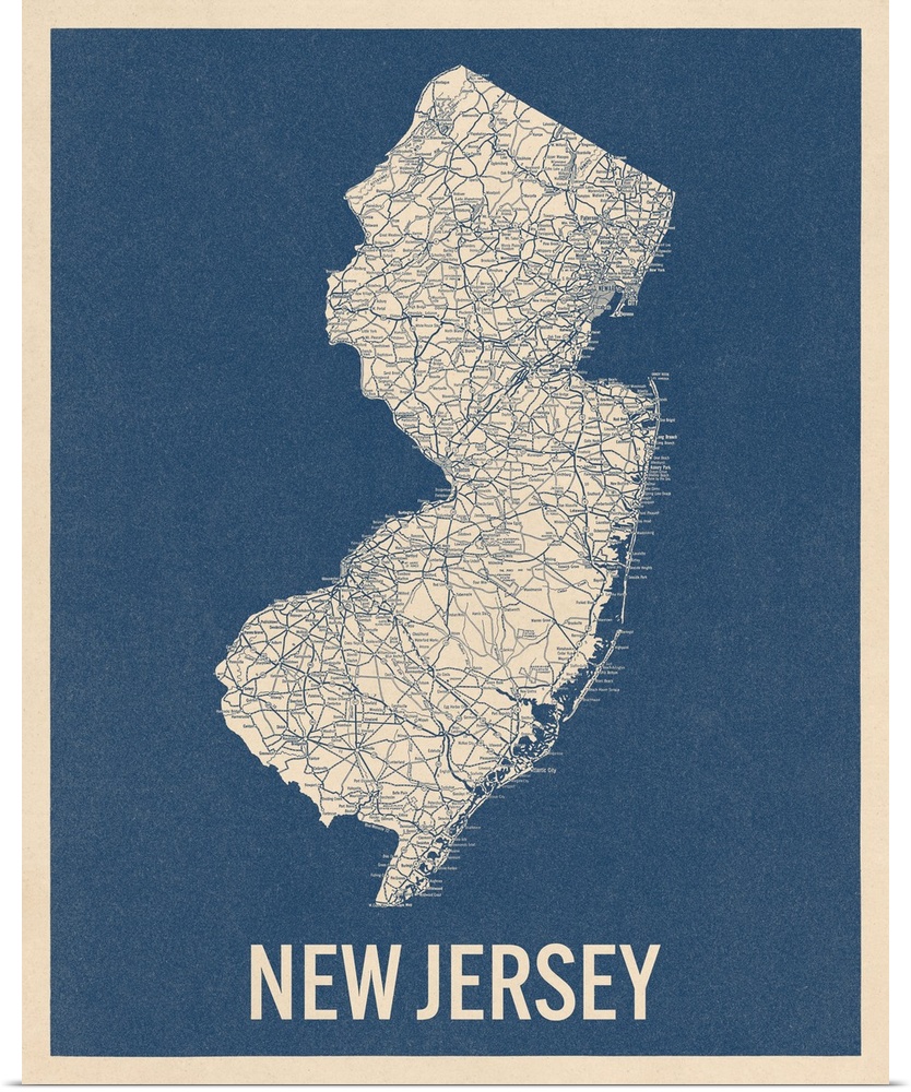 Vintage New Jersey Road Map 2