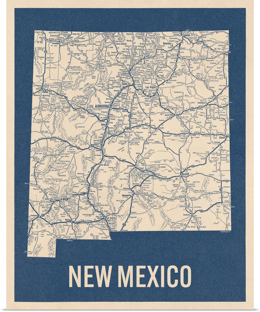 Vintage New Mexico Road Map 2