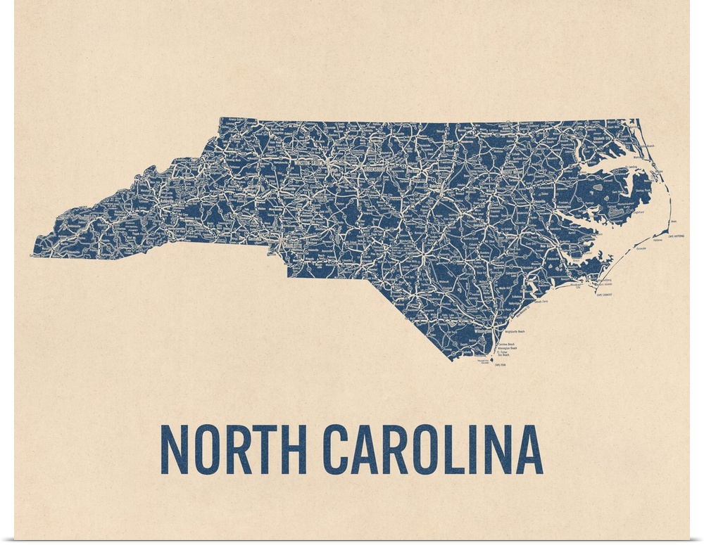 Vintage North Carolina Road Map 1