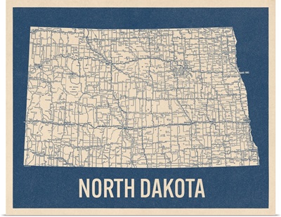 Vintage North Dakota Road Map 2