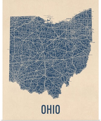Vintage Ohio Road Map 1