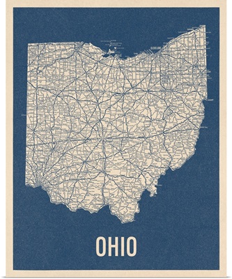 Vintage Ohio Road Map 2