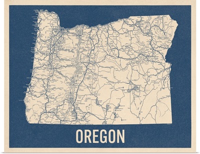 Vintage Oregon Road Map 2