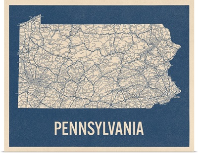 Vintage Pennsylvania Road Map 2