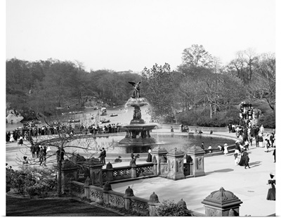 Vintage photograph of Bethesda Fountain, Central Park, New York City