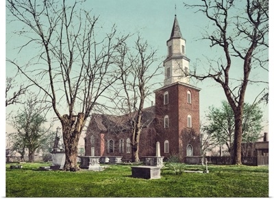 Vintage photograph of Bruton Parish Church, Williamsburg, Virginia