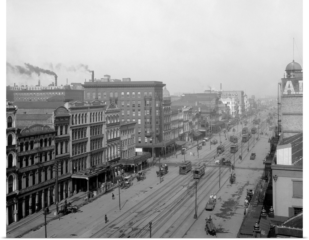 Vintage photograph of Canal Street, New Orleans, Louisiana