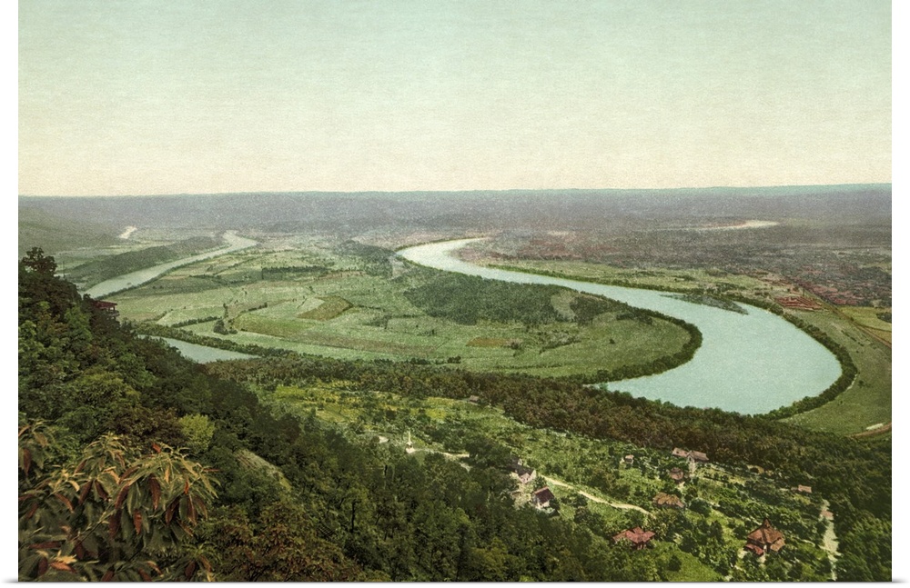 Vintage photograph of Chattanooga from Lookout Mountain, Tennessee