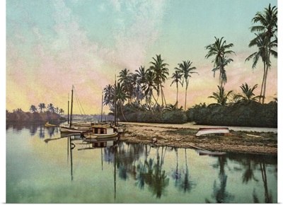 Vintage photograph of Miami River, Florida