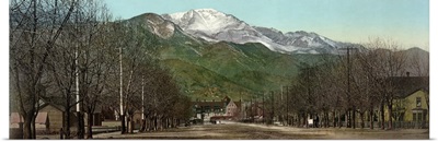 Vintage photograph of Pikes Peak Avenue, Colorado Springs, Colorado